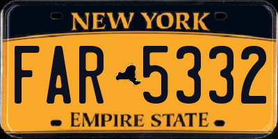 NY license plate FAR5332
