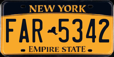 NY license plate FAR5342