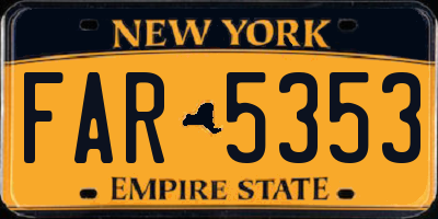 NY license plate FAR5353