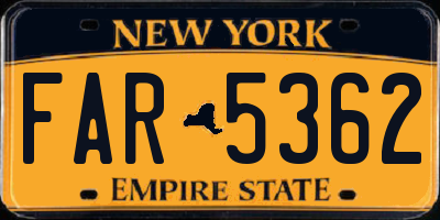 NY license plate FAR5362