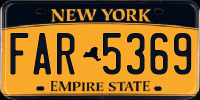 NY license plate FAR5369
