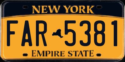 NY license plate FAR5381