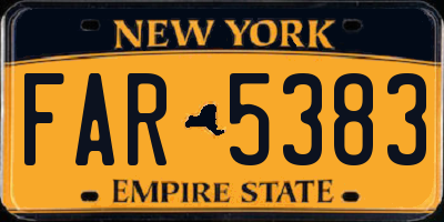 NY license plate FAR5383