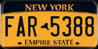 NY license plate FAR5388