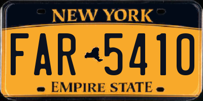 NY license plate FAR5410