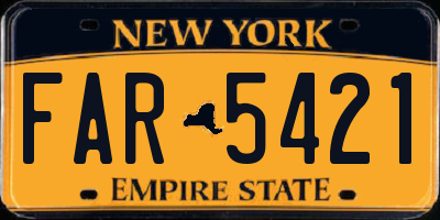 NY license plate FAR5421