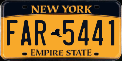 NY license plate FAR5441