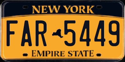 NY license plate FAR5449