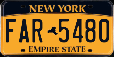 NY license plate FAR5480