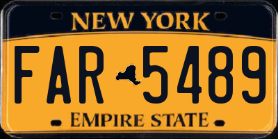 NY license plate FAR5489