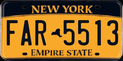 NY license plate FAR5513