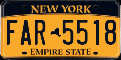 NY license plate FAR5518
