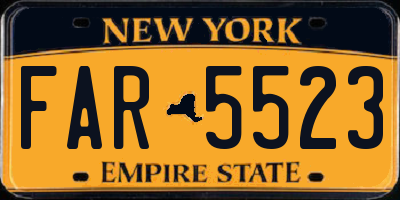 NY license plate FAR5523