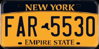 NY license plate FAR5530