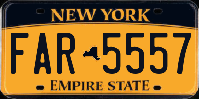 NY license plate FAR5557