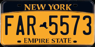 NY license plate FAR5573