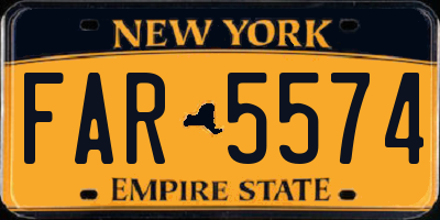 NY license plate FAR5574