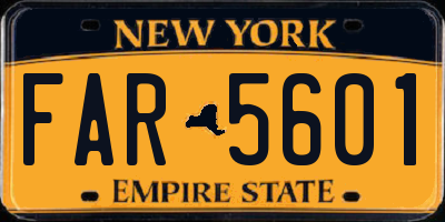 NY license plate FAR5601