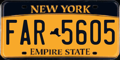NY license plate FAR5605