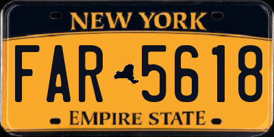 NY license plate FAR5618