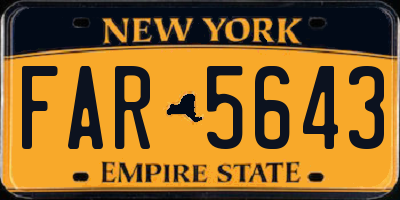 NY license plate FAR5643