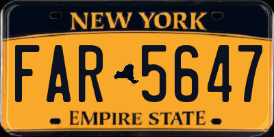 NY license plate FAR5647