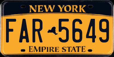 NY license plate FAR5649