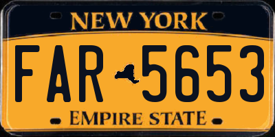 NY license plate FAR5653