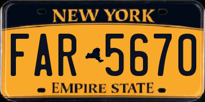 NY license plate FAR5670