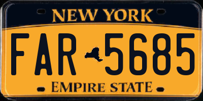 NY license plate FAR5685