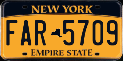 NY license plate FAR5709