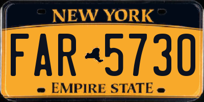 NY license plate FAR5730