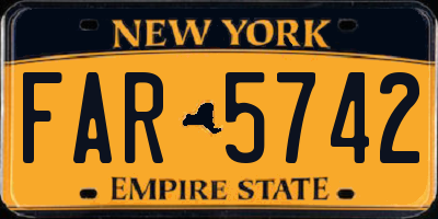 NY license plate FAR5742