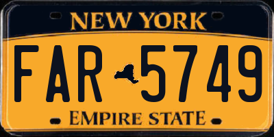 NY license plate FAR5749