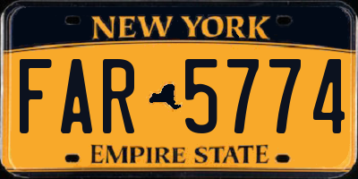 NY license plate FAR5774