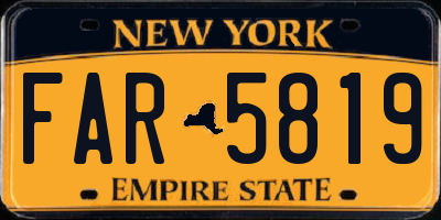 NY license plate FAR5819