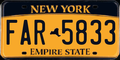 NY license plate FAR5833