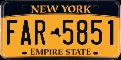 NY license plate FAR5851