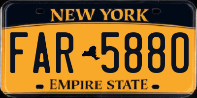 NY license plate FAR5880