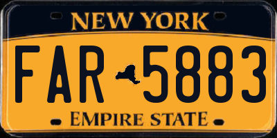 NY license plate FAR5883