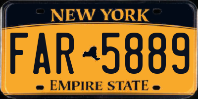 NY license plate FAR5889