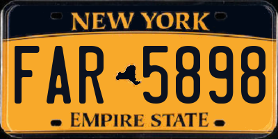 NY license plate FAR5898