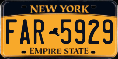 NY license plate FAR5929