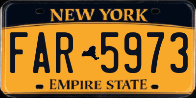 NY license plate FAR5973