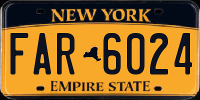 NY license plate FAR6024