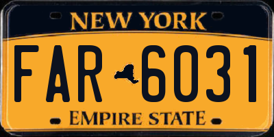 NY license plate FAR6031