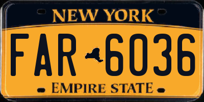 NY license plate FAR6036