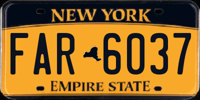 NY license plate FAR6037