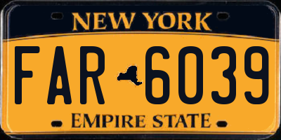 NY license plate FAR6039
