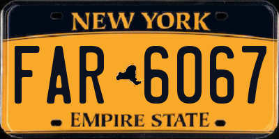 NY license plate FAR6067
